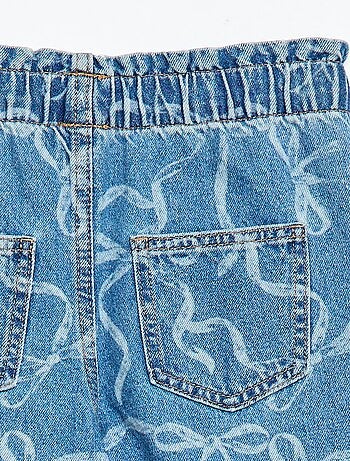 Jeans wide leg con stampa fantasia