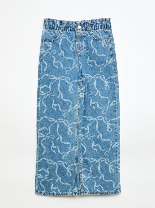 Jeans wide leg con stampa fantasia - Kiabi