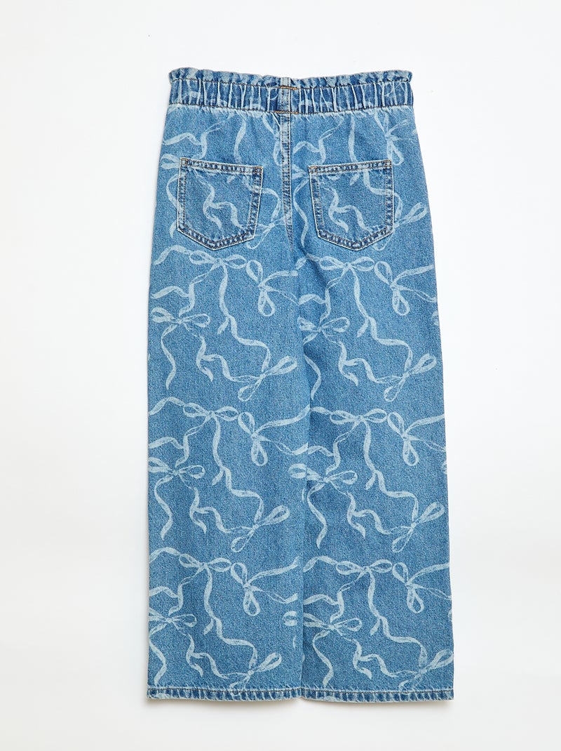 Jeans wide leg con stampa fantasia Blu - Kiabi