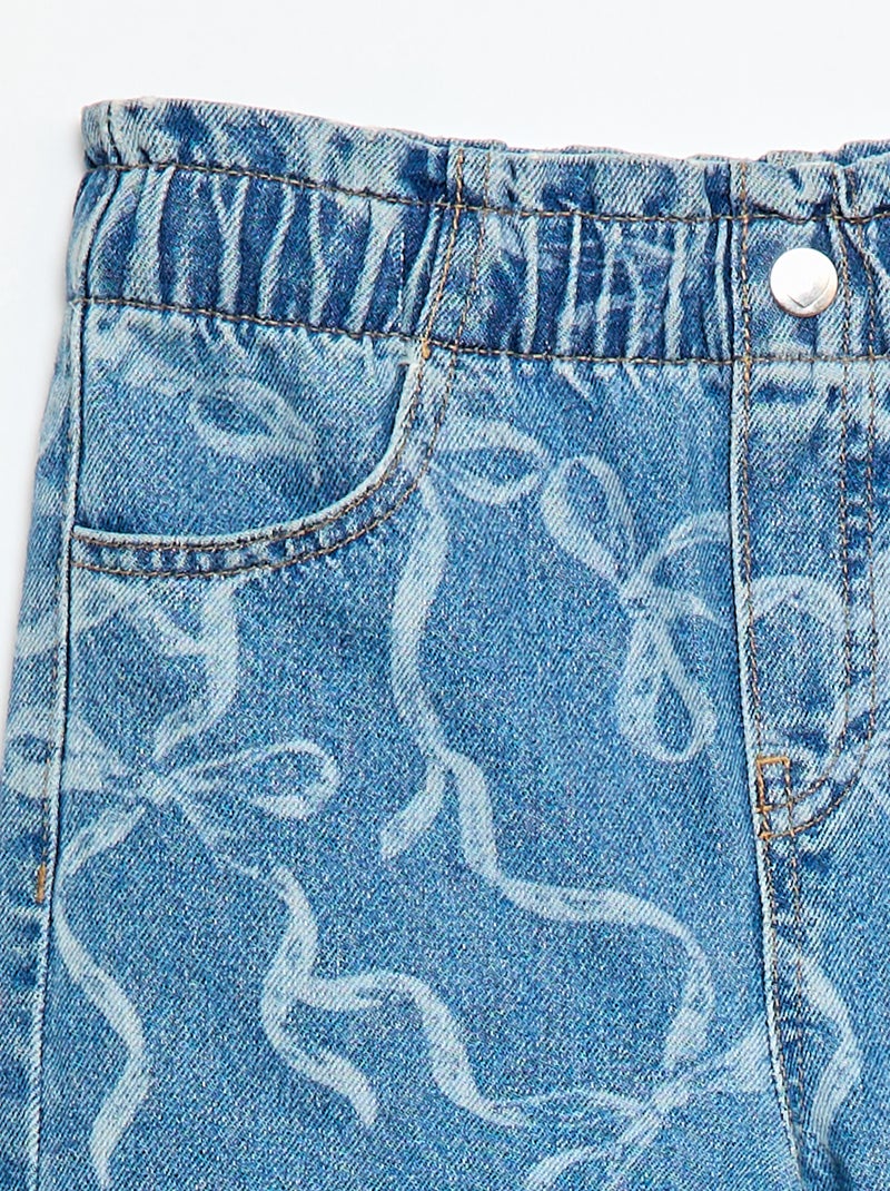 Jeans wide leg con stampa fantasia Blu - Kiabi