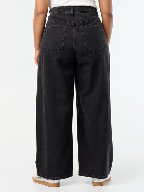 Jeans wide leg con tagli fantasia e borchie - Kiabi Jeans wide leg con tagli fantasia e borchie - Kiabi