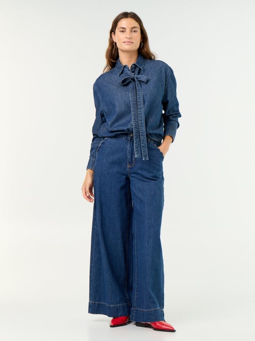Jeans wide leg con tasche intagliate - Kiabi