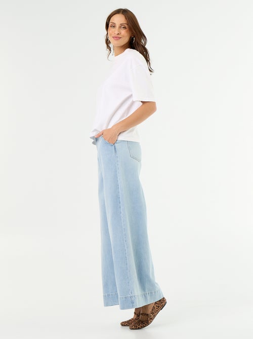 Jeans wide leg con tasche intagliate - Kiabi Jeans wide leg con tasche intagliate - Kiabi