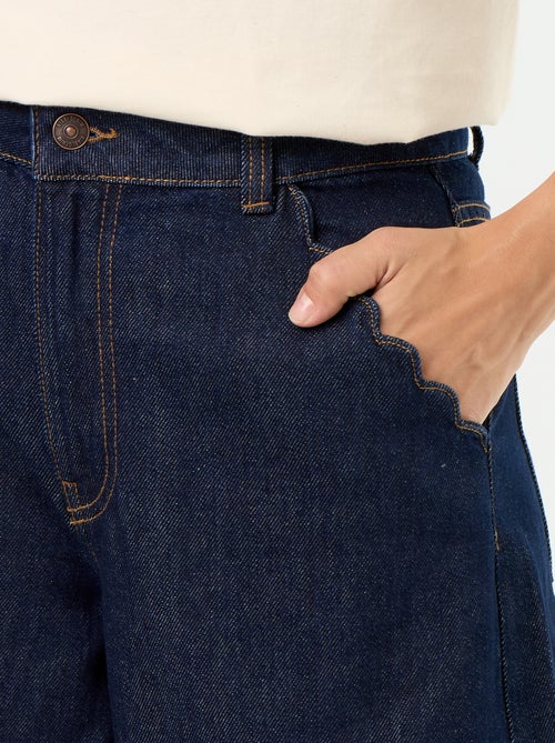 Jeans wide leg con tasche intagliate - Kiabi Jeans wide leg con tasche intagliate - Kiabi