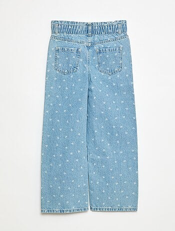 Jeans wide leg con vita elasticizzata