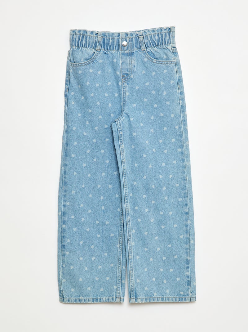 Jeans wide leg con vita elasticizzata Blu - Kiabi