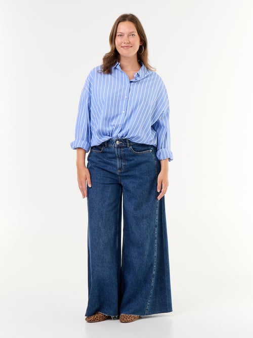 Jeans wide leg e con bordo a taglio vivo - Kiabi