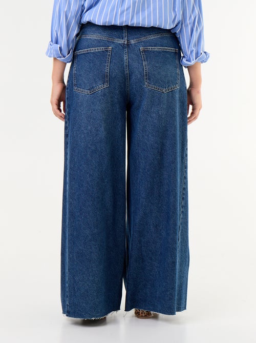Jeans wide leg e con bordo a taglio vivo - Kiabi