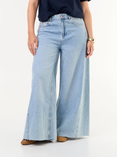 Jeans wide leg e con bordo a taglio vivo - Kiabi