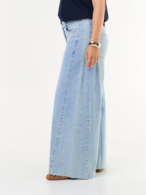 Jeans wide leg e con bordo a taglio vivo - Kiabi
