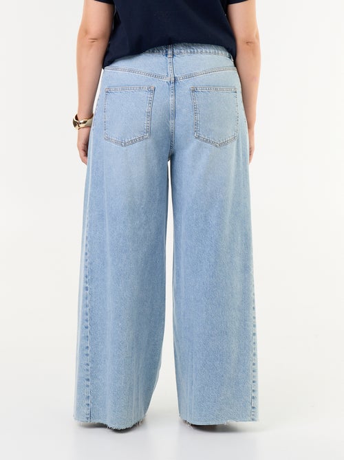 Jeans wide leg e con bordo a taglio vivo - Kiabi