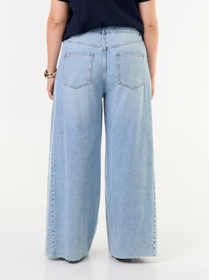 Jeans wide leg e con bordo a taglio vivo Blu - Kiabi
