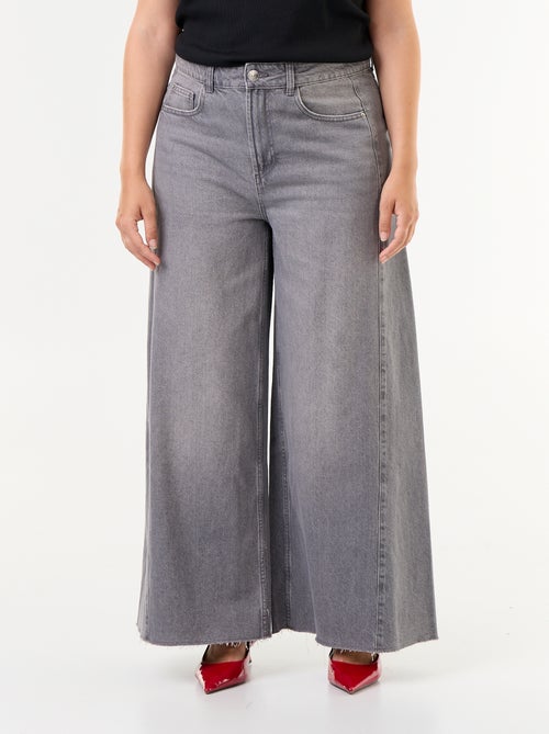 Jeans wide leg e con bordo a taglio vivo - Kiabi