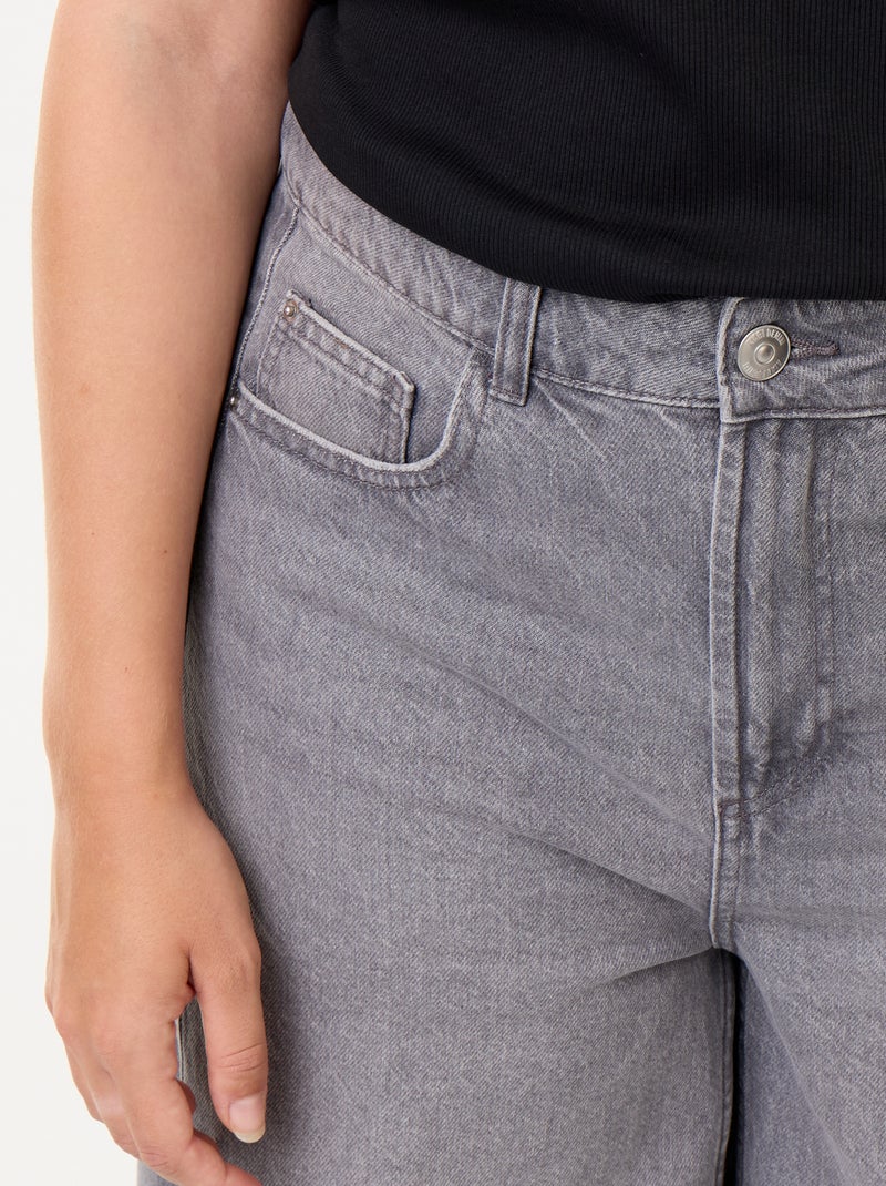 Jeans wide leg e con bordo a taglio vivo Grigio - Kiabi
