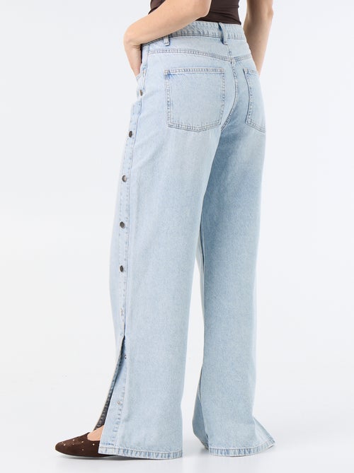 Jeans wide leg / taglio ampio con bottoni a pressione decorativi sui lati - Kiabi