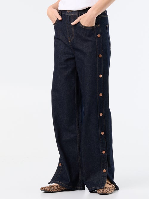 Jeans wide leg / taglio ampio con bottoni a pressione decorativi sui lati - Kiabi