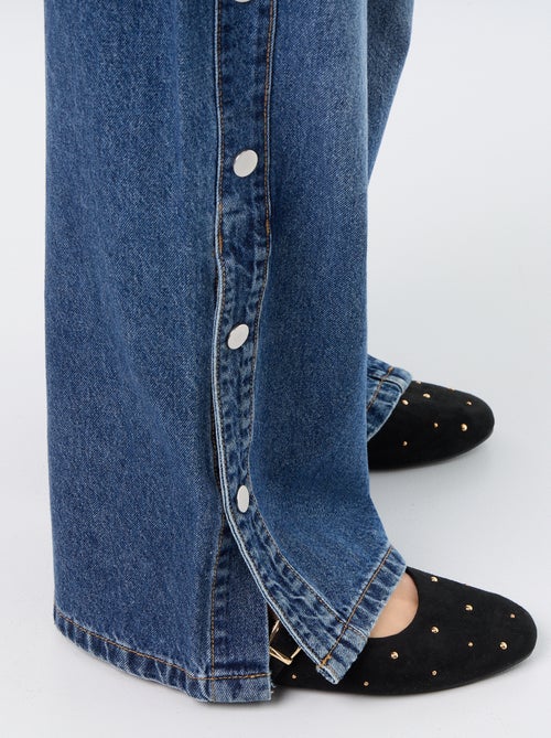 Jeans wide leg / taglio ampio con bottoni a pressione decorativi sui lati - Kiabi