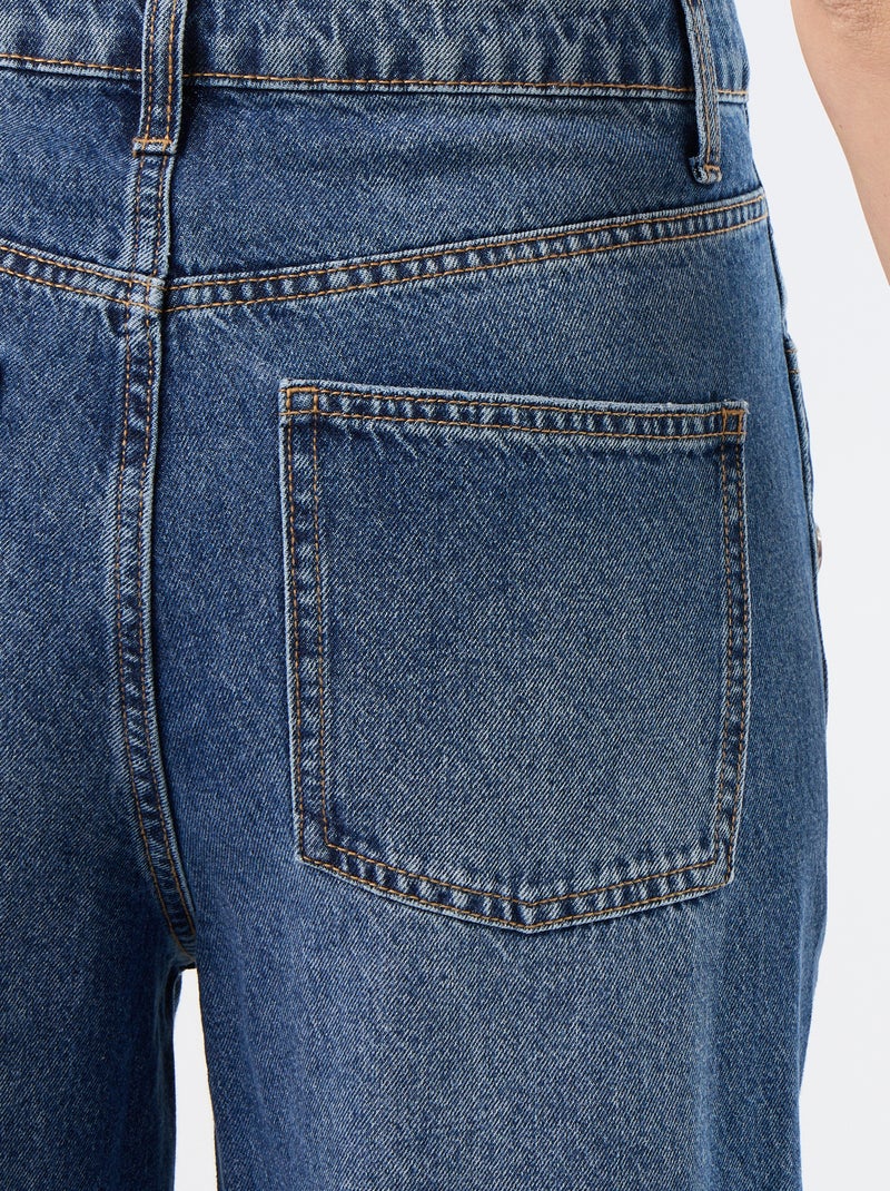 Jeans wide leg / taglio ampio con bottoni a pressione decorativi sui lati Blu - Kiabi