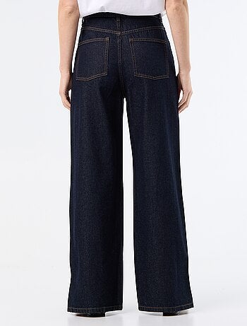 Jeans wide leg / taglio ampio con bottoni a pressione decorativi sui lati