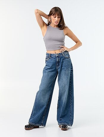 Jeans wide leg / taglio ampio con fantasia