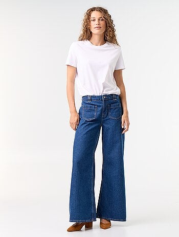 Jeans wide leg / taglio ampio con tasche applicate