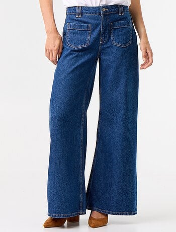 Jeans wide leg / taglio ampio con tasche applicate