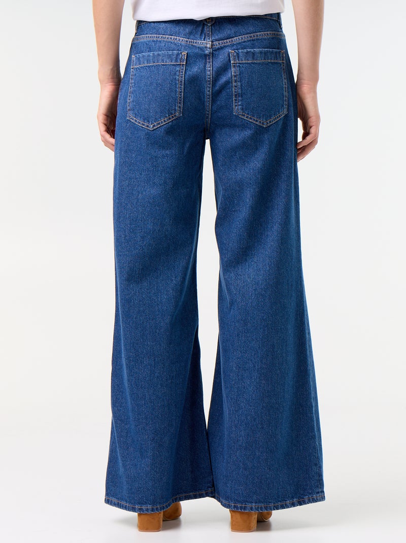 Jeans wide leg / taglio ampio con tasche applicate Blu - Kiabi