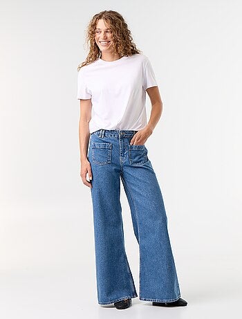 Jeans wide leg / taglio ampio con tasche applicate