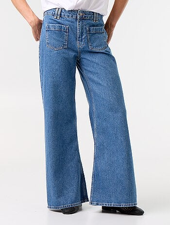 Jeans wide leg / taglio ampio con tasche applicate