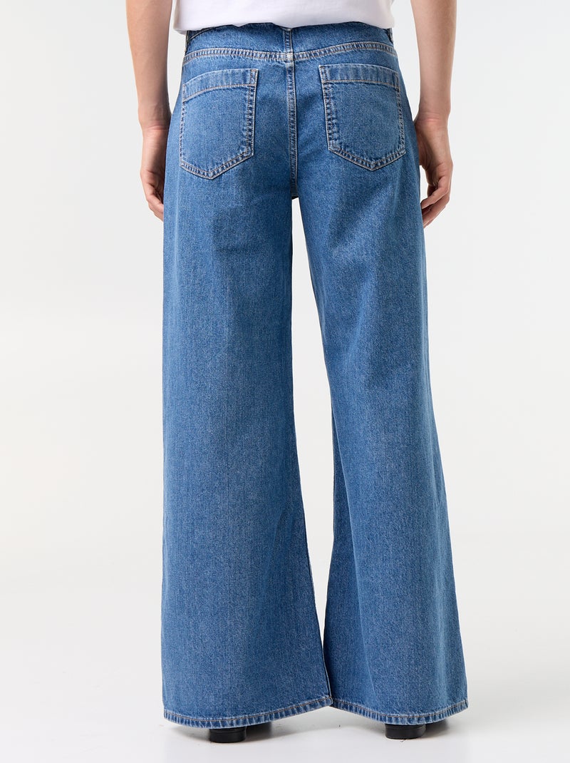 Jeans wide leg / taglio ampio con tasche applicate Blu - Kiabi