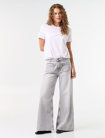Jeans wide leg / taglio ampio con tasche applicate