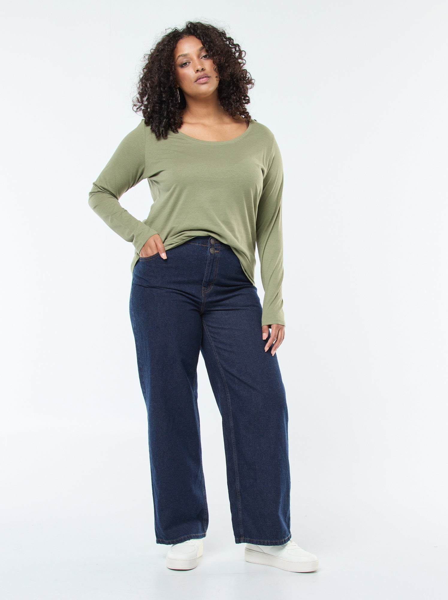 Jeans wide leg / taglio largo e vita elasticizzata