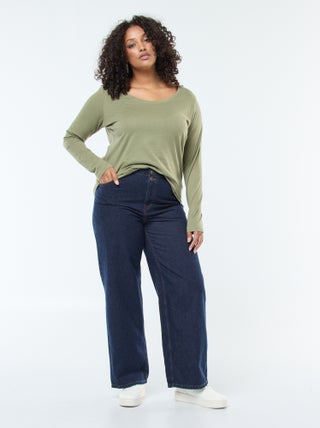 Jeans wide leg / taglio largo e vita elasticizzata