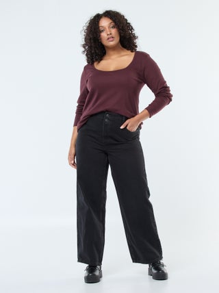 Jeans wide leg / taglio largo e vita elasticizzata