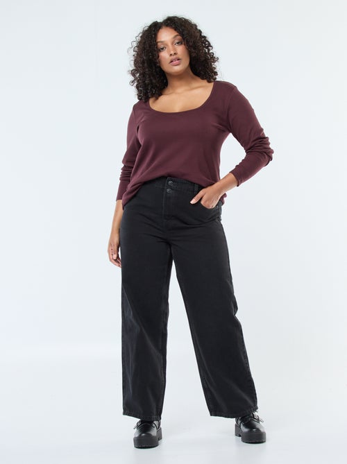 Jeans wide leg / taglio largo e vita elasticizzata - Kiabi