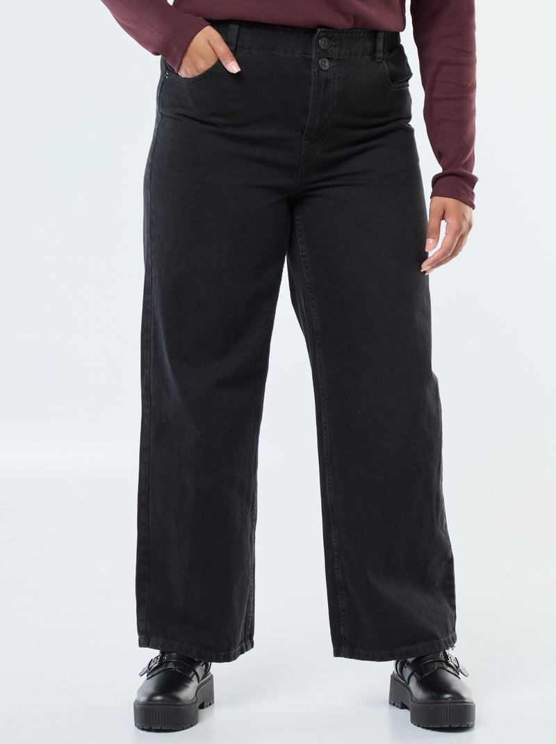 Jeans wide leg / taglio largo e vita elasticizzata Grigio - Kiabi