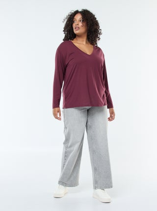 Jeans wide leg / taglio largo e vita elasticizzata