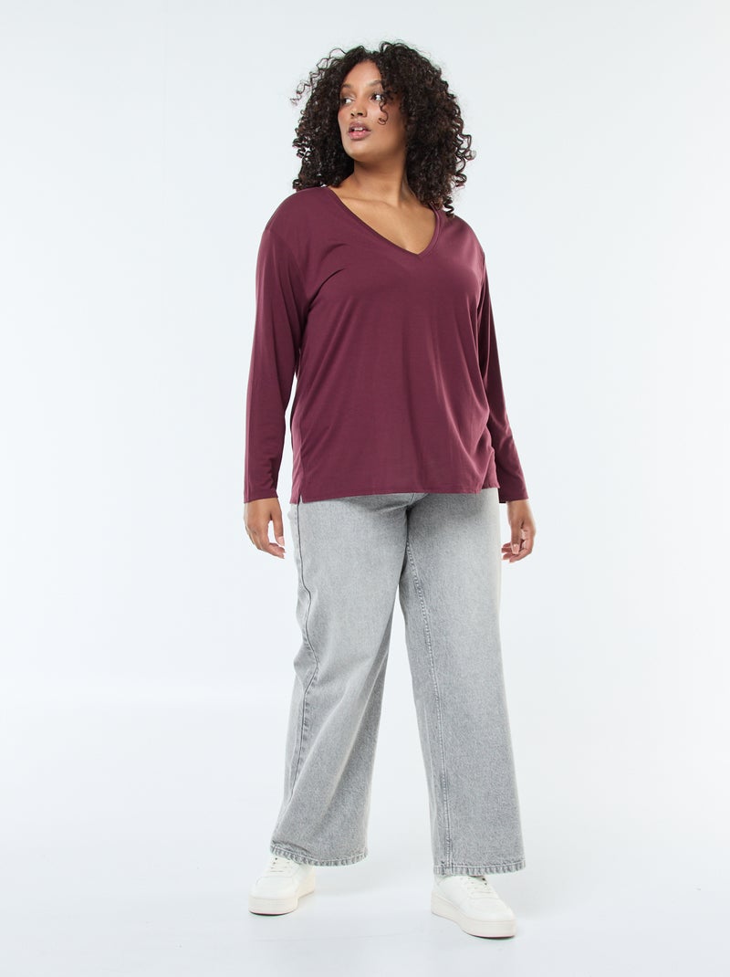 Jeans wide leg / taglio largo e vita elasticizzata Grigio - Kiabi