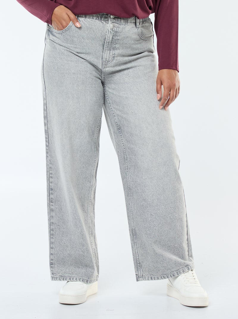 Jeans wide leg / taglio largo e vita elasticizzata Grigio - Kiabi