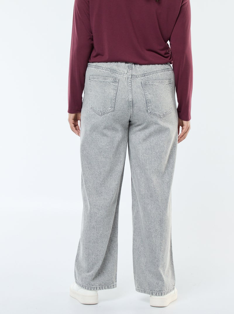 Jeans wide leg / taglio largo e vita elasticizzata Grigio - Kiabi