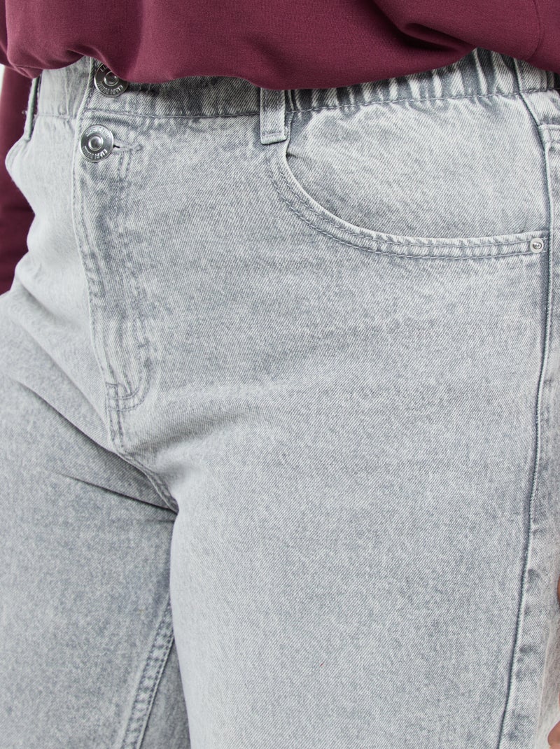 Jeans wide leg / taglio largo e vita elasticizzata Grigio - Kiabi