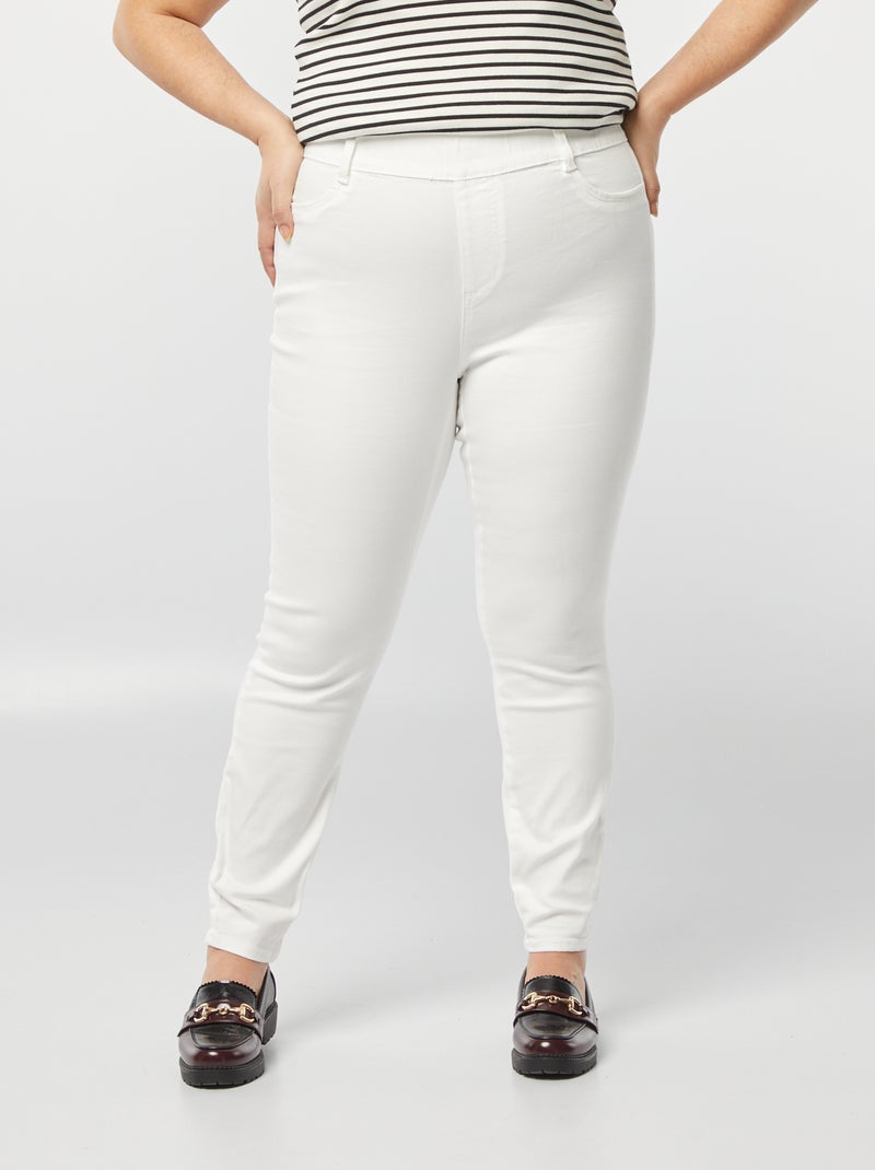 Jeggings a vita alta regular stretch BIANCO - Kiabi