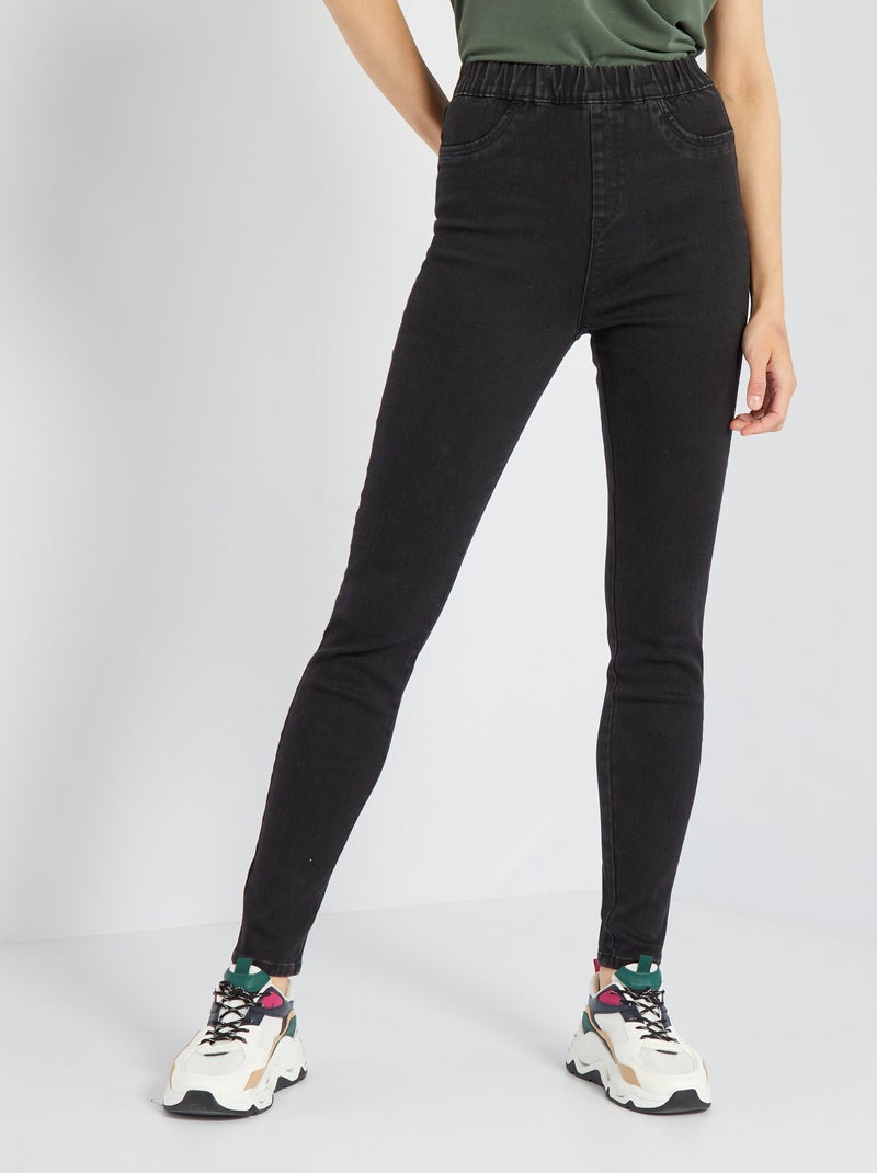 Jeggings a vita alta stretch NERO - Kiabi