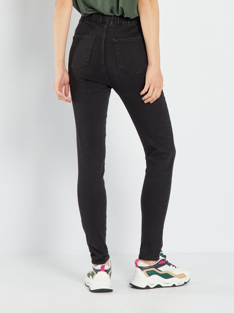 Jeggings a vita alta stretch NERO - Kiabi