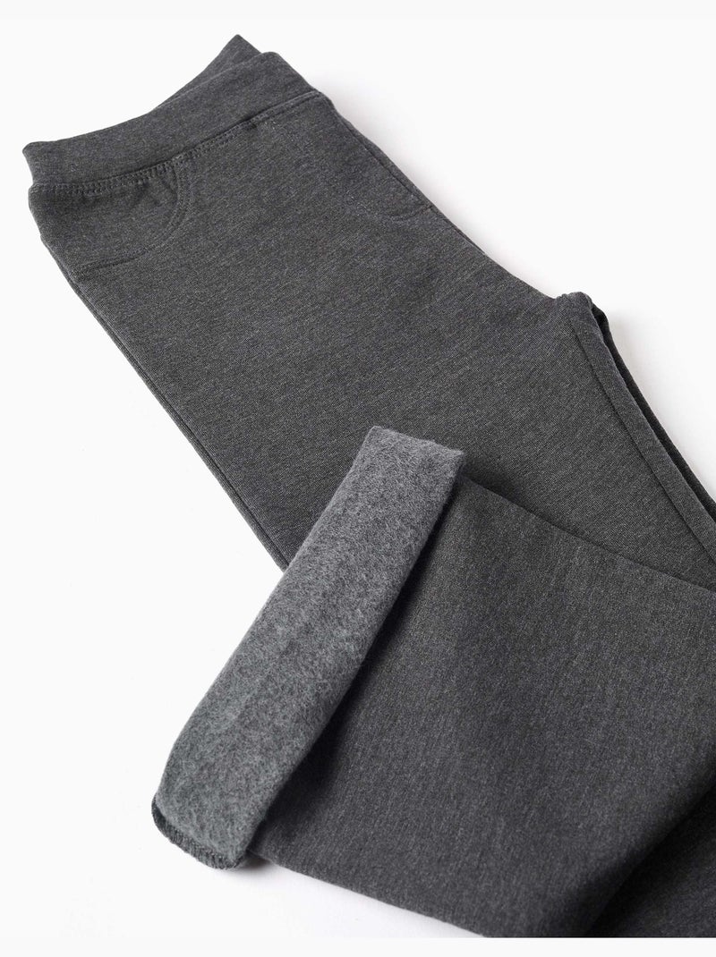 Jeggings a zampa spazzolato Grigio scuro - Kiabi