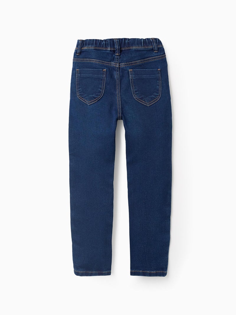 Jeggings in denim con vita regolabile Blu scuro - Kiabi