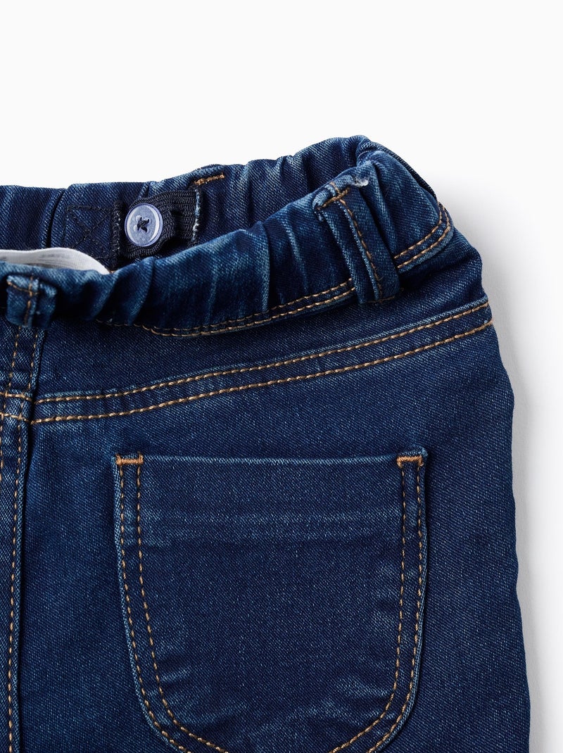 Jeggings in denim con vita regolabile Blu scuro - Kiabi