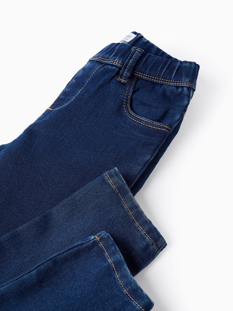Jeggings in denim con vita regolabile Blu scuro - Kiabi