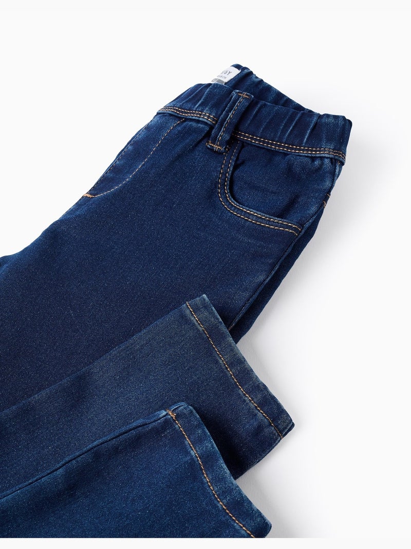 Jeggings in denim con vita regolabile Blu scuro - Kiabi