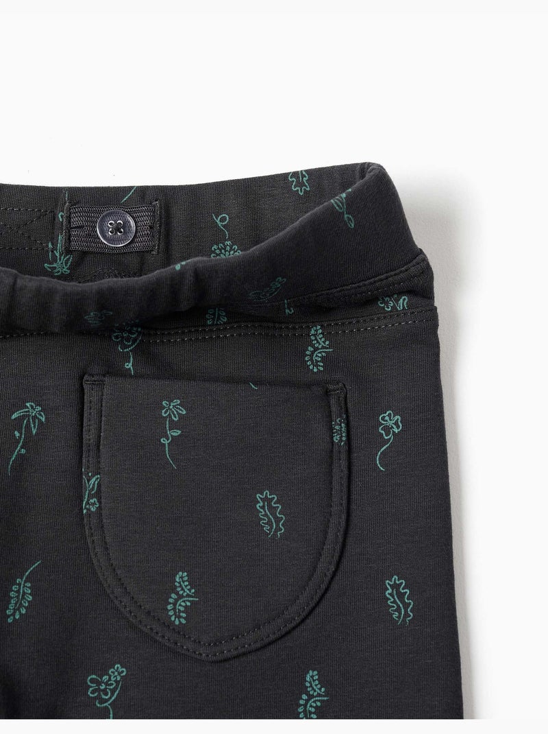 Jeggings skinny con effetto spazzolato con stampa floreale Grigio scuro - Kiabi